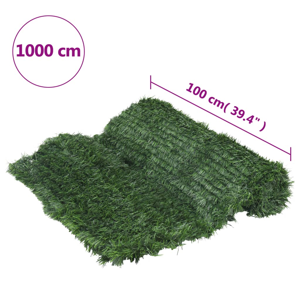 vidaXL Vedação de relva artificial 1x10 m verde