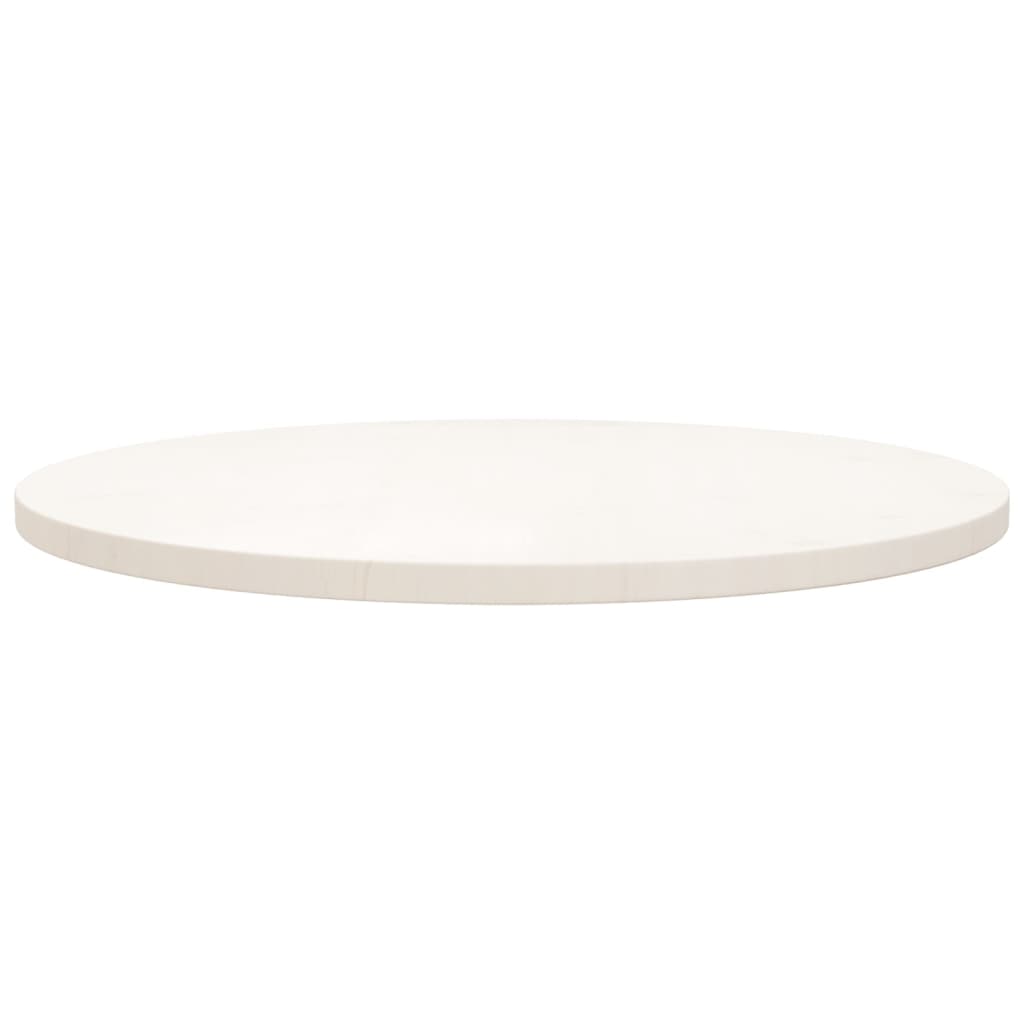 vidaXL Tampo de mesa pinho maciço Ø70x2,5 cm branco