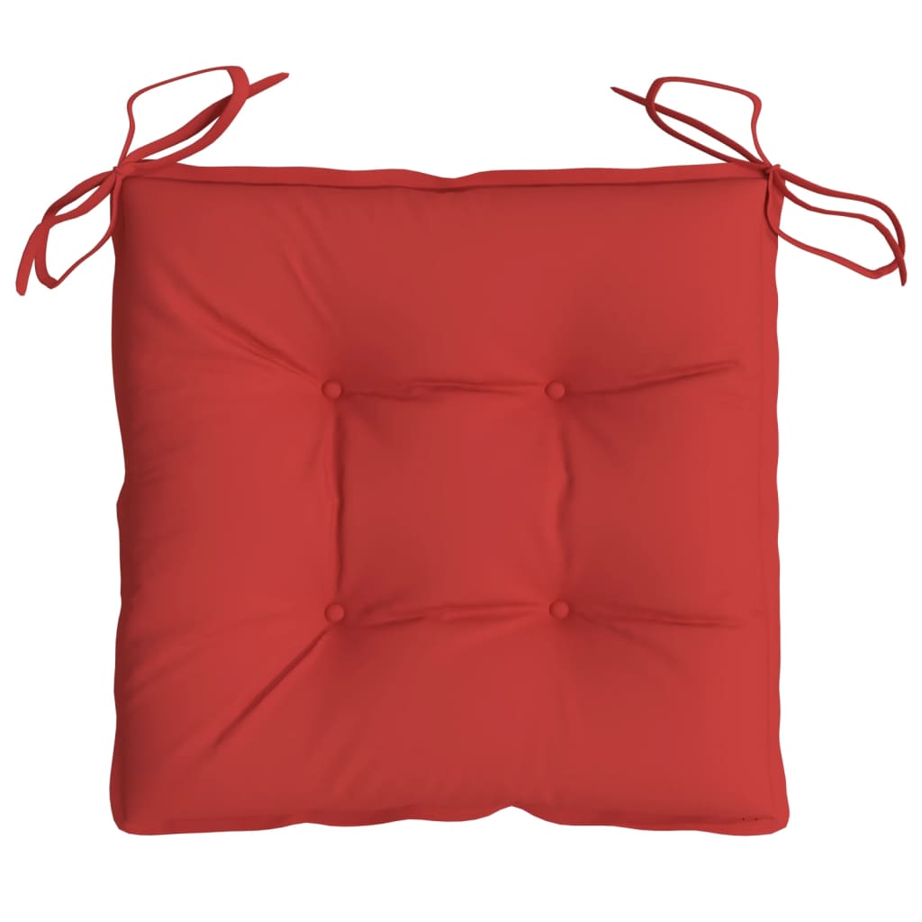 vidaXL Almofadões de cadeira 4 pcs 40x40x7 cm tecido oxford vermelho