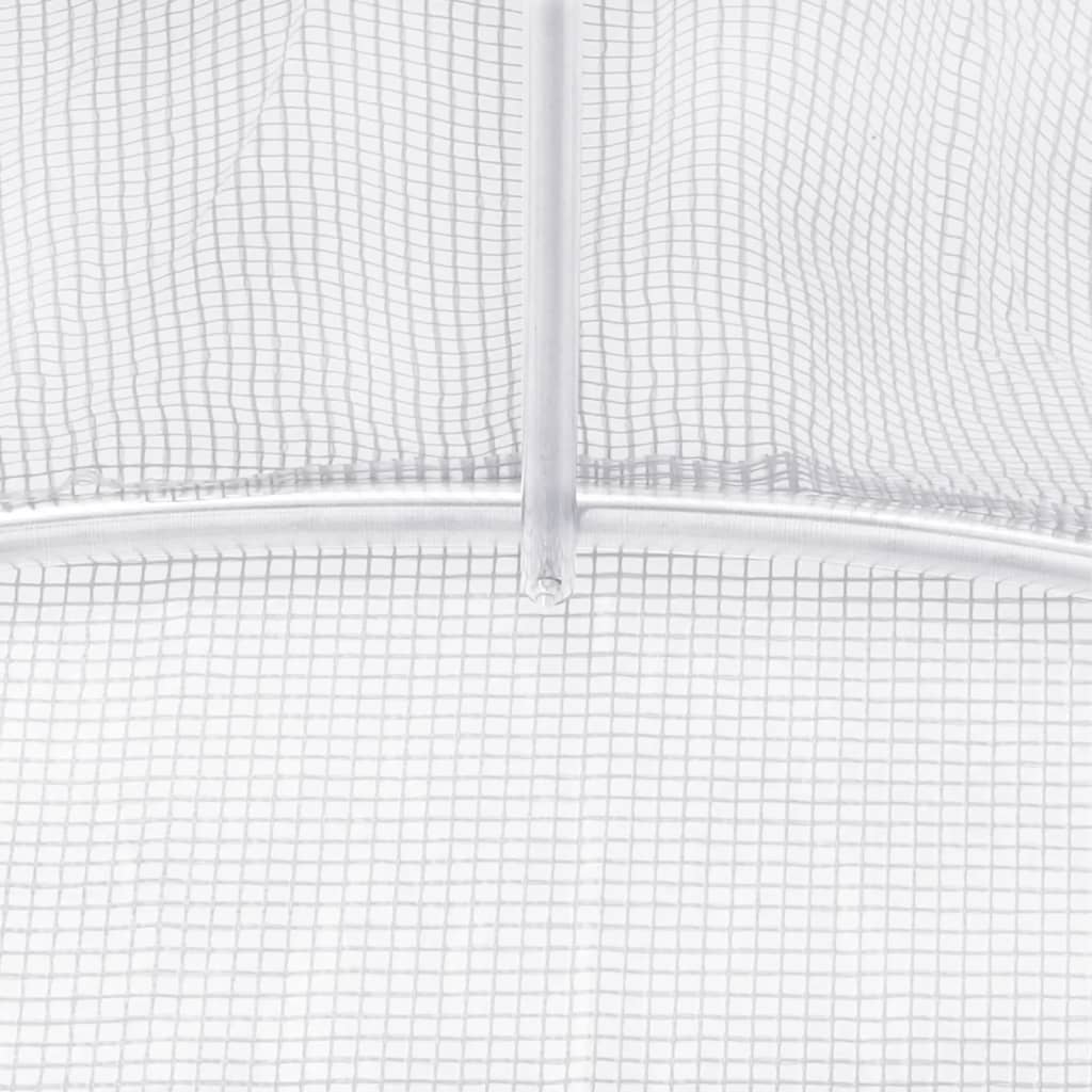 vidaXL Estufa com estrutura de aço 24 m² 6x4x2 m branco
