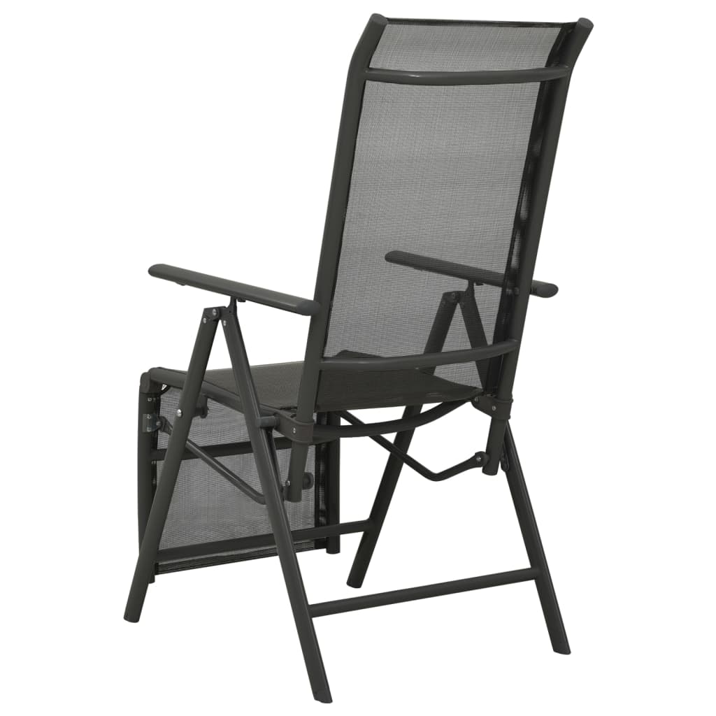 vidaXL Cadeiras de jardim reclináveis 2 pcs textilene e alumínio preto