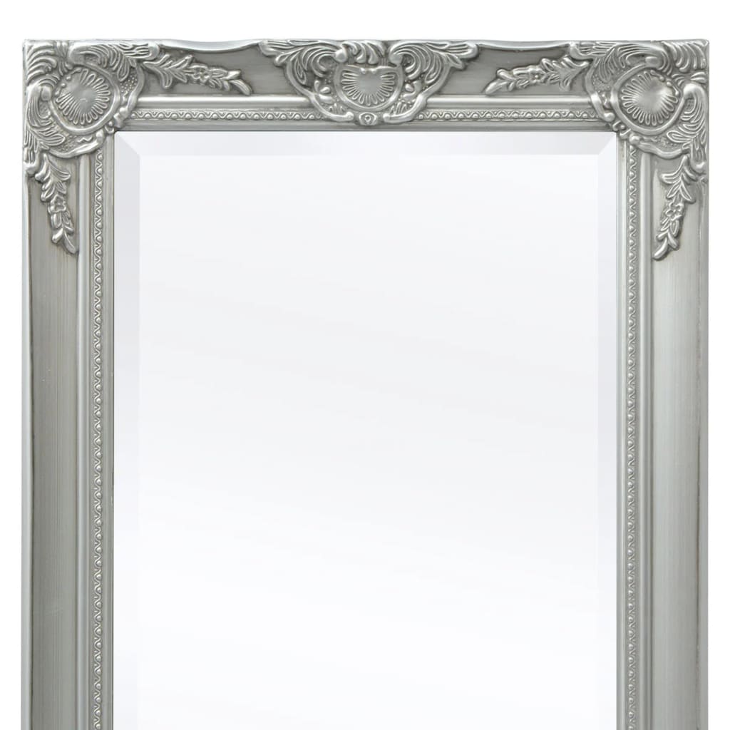 vidaXL Espelho de parede estilo barroco, 140x50 cm, prateado