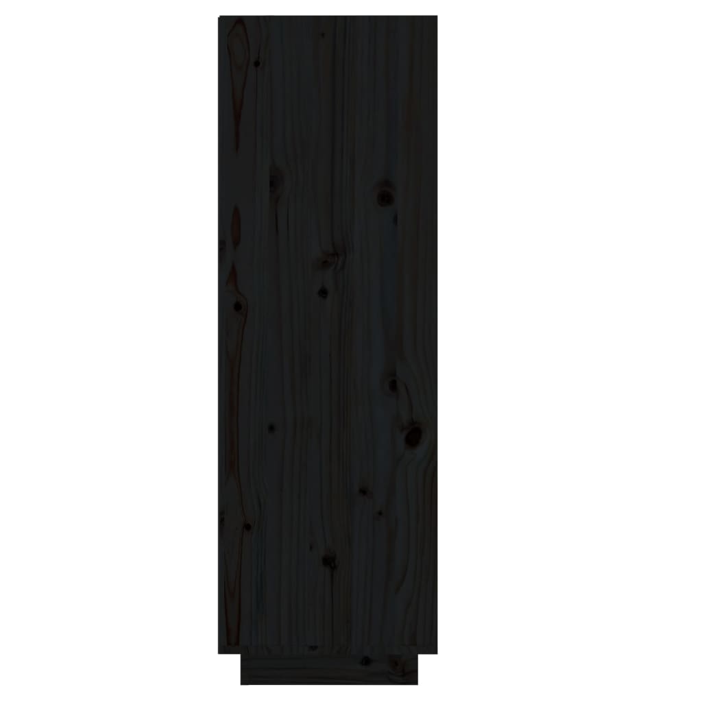 vidaXL Sapateira 34x30x105 cm madeira de pinho maciça preto