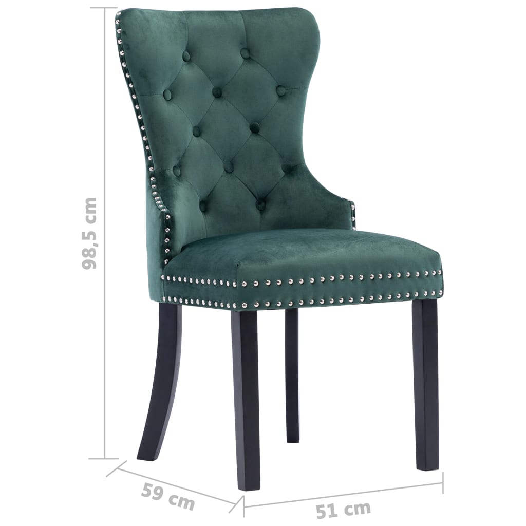 vidaXL Cadeiras de jantar 6 pcs veludo verde-escuro