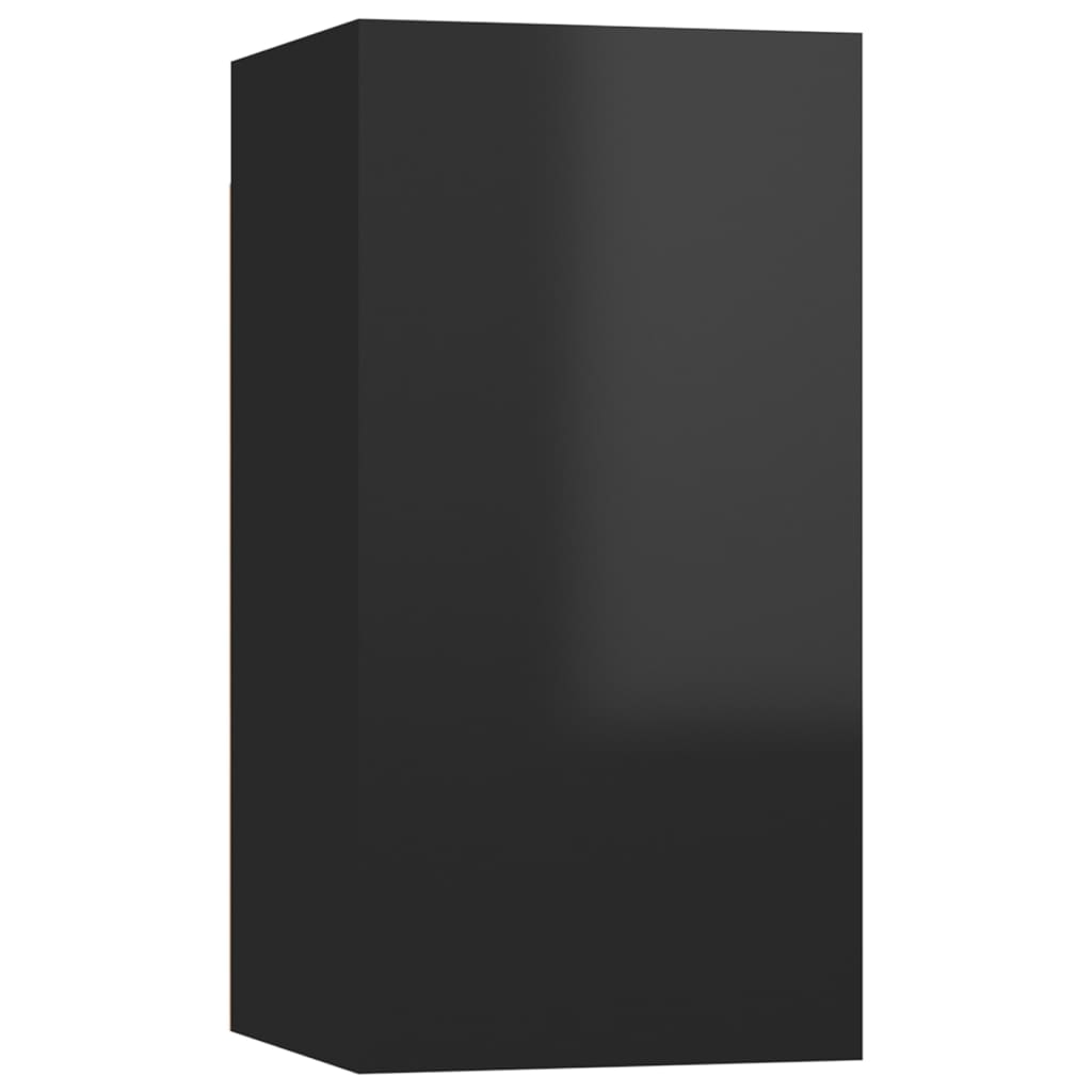 vidaXL Móveis de TV 4 pcs 30,5x30x60 cm contraplacado preto brilhante
