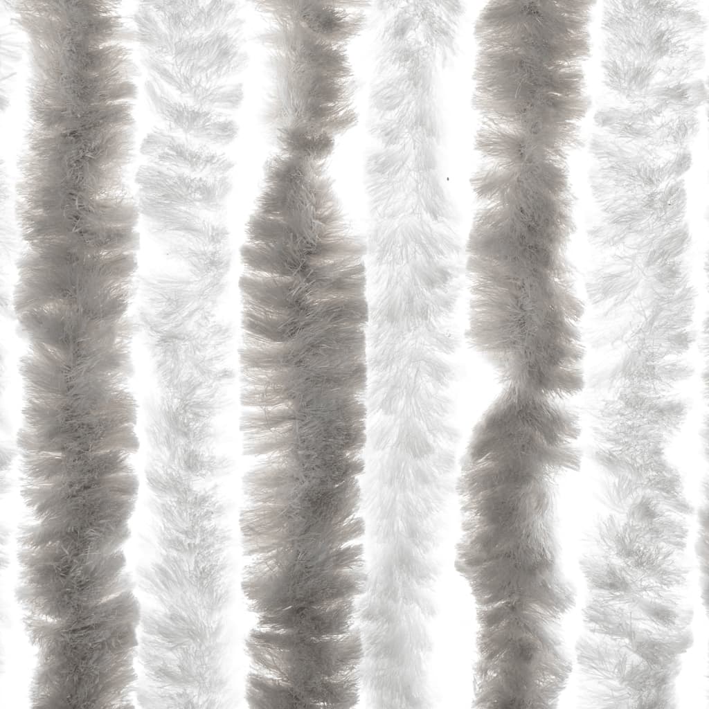 vidaXL Cortina anti-insetos 100x230cm chenille cinzento-claro e branco