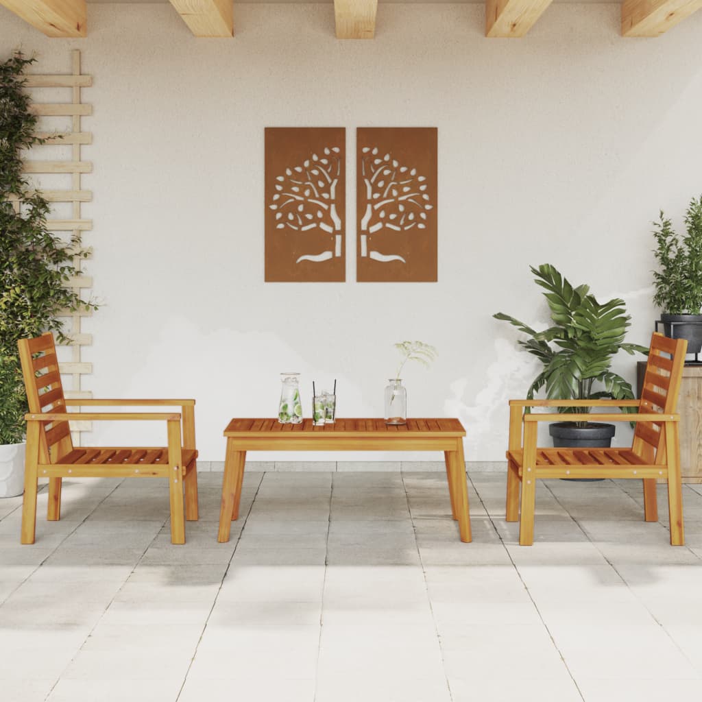 vidaXL 3 pcs conjunto lounge de jardim madeira de acácia maciça