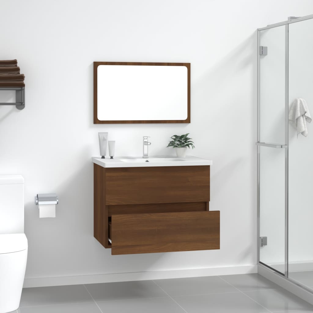vidaXL 2 pcs conj. móveis WC derivados madeira cor carvalho castanho