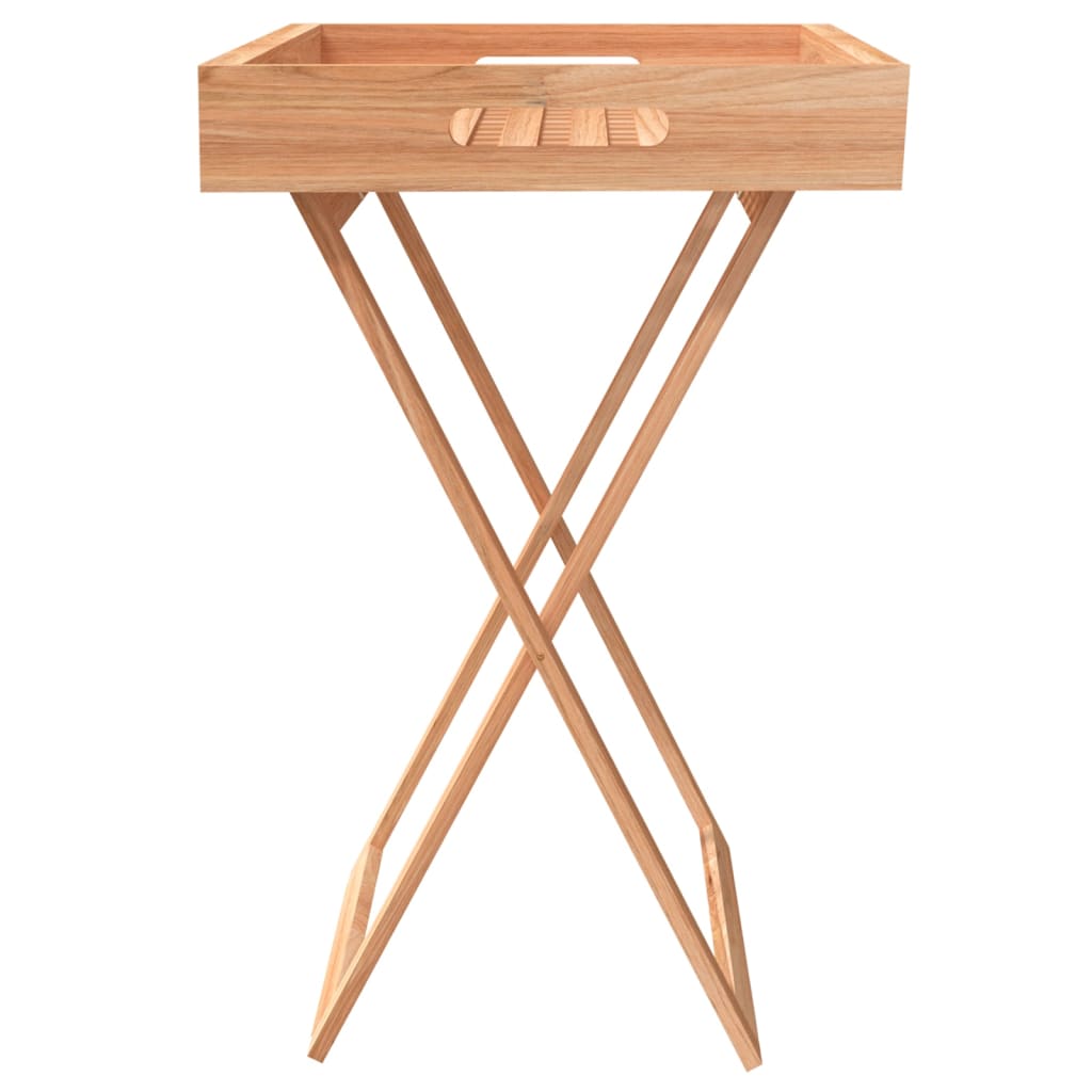 vidaXL Mesa/tabuleiro dobrável 52x36x56,5 madeira de nogueira maciça
