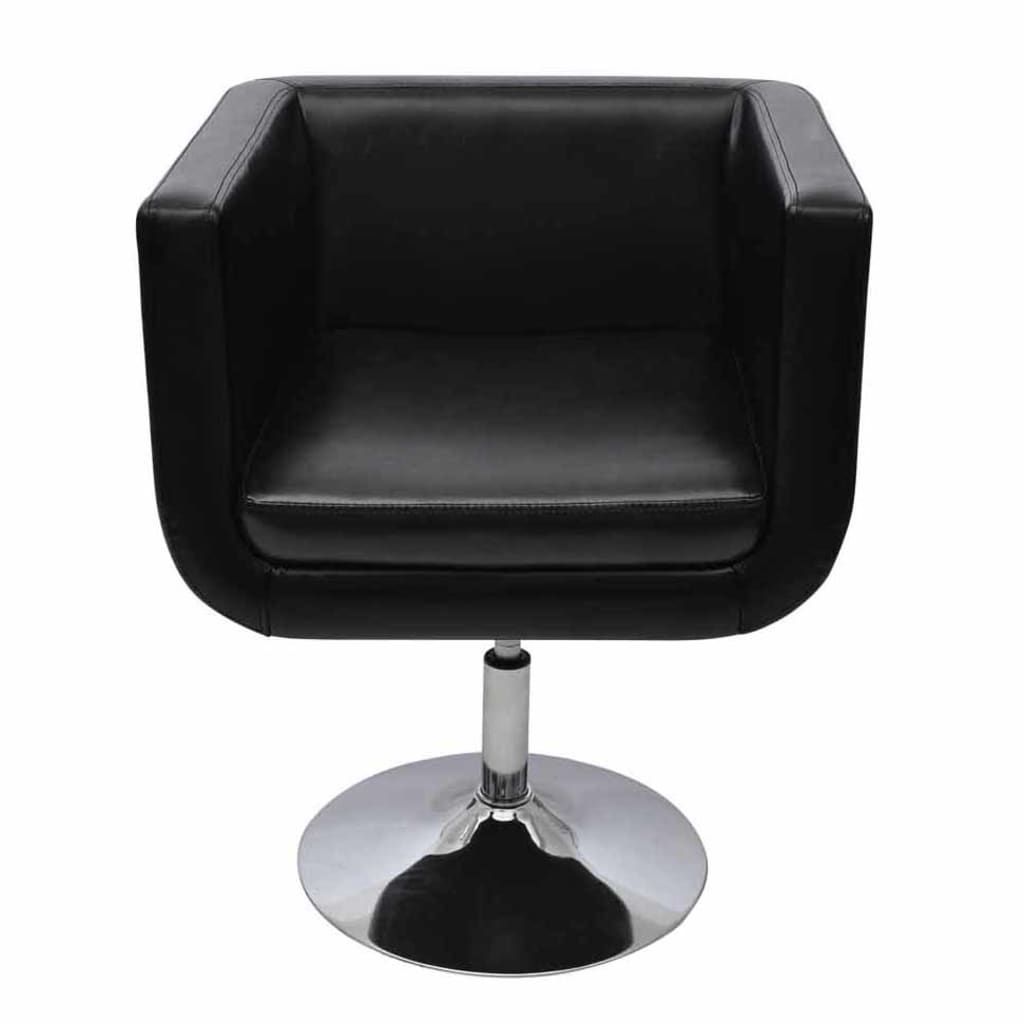 vidaXL Cadeira de bar em couro artificial preto