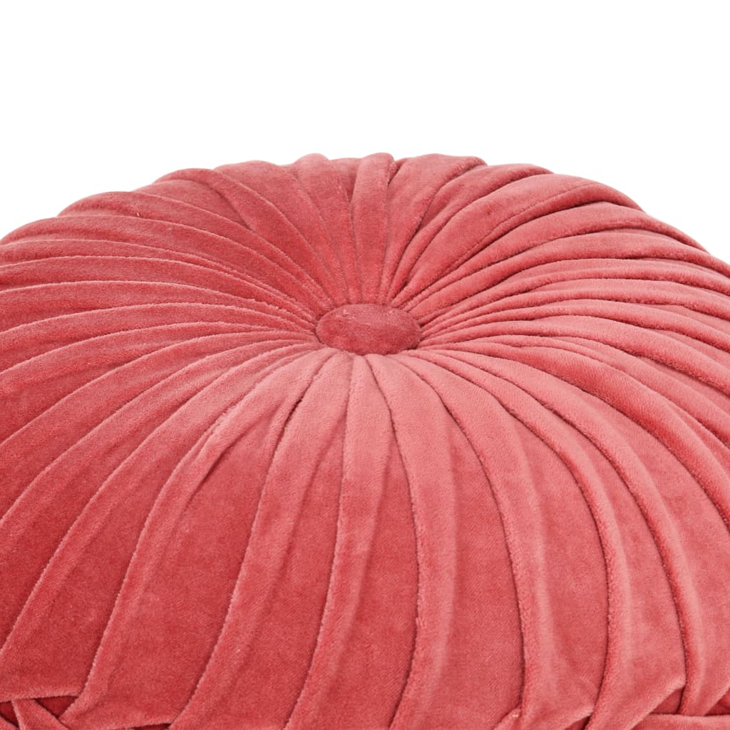 vidaXL Pufe em veludo de algodão design smock 40x30 cm rosa