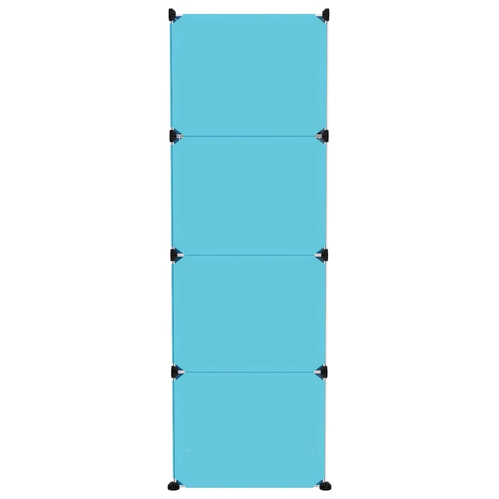 vidaXL Armário de arrumação infantil com 12 cubos PP azul