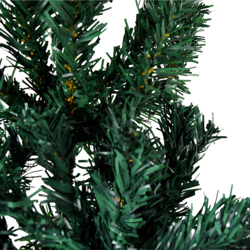 vidaXL Meia árvore de Natal fina com suporte 240 cm verde