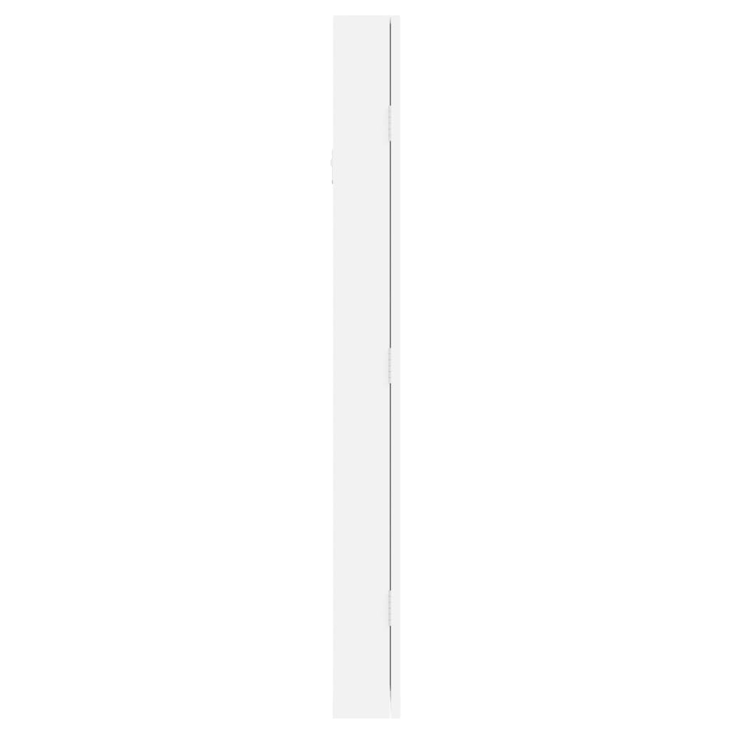 vidaXL Móvel para joias de parede espelhado 30x8,5x90 cm branco