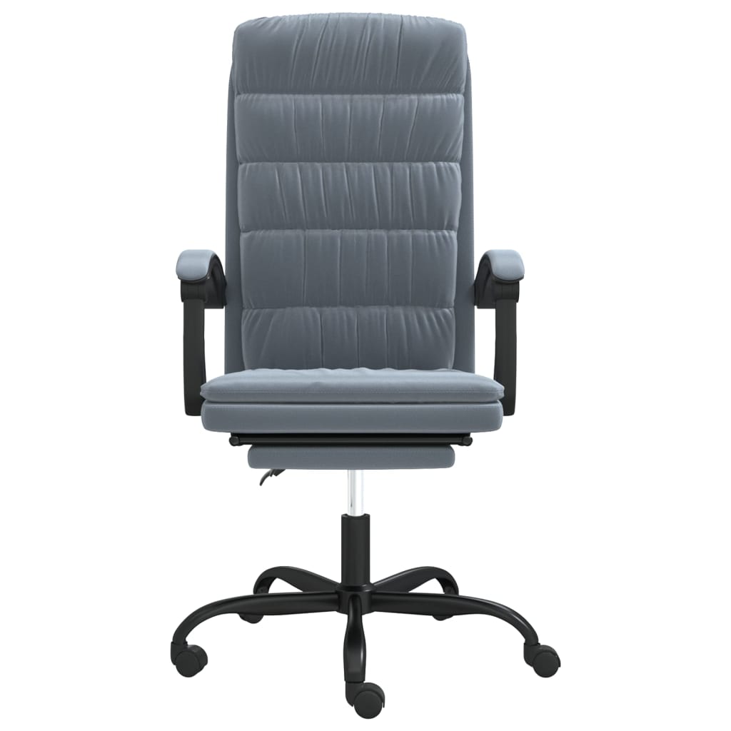vidaXL Cadeira de escritório reclinável veludo cinzento-escuro