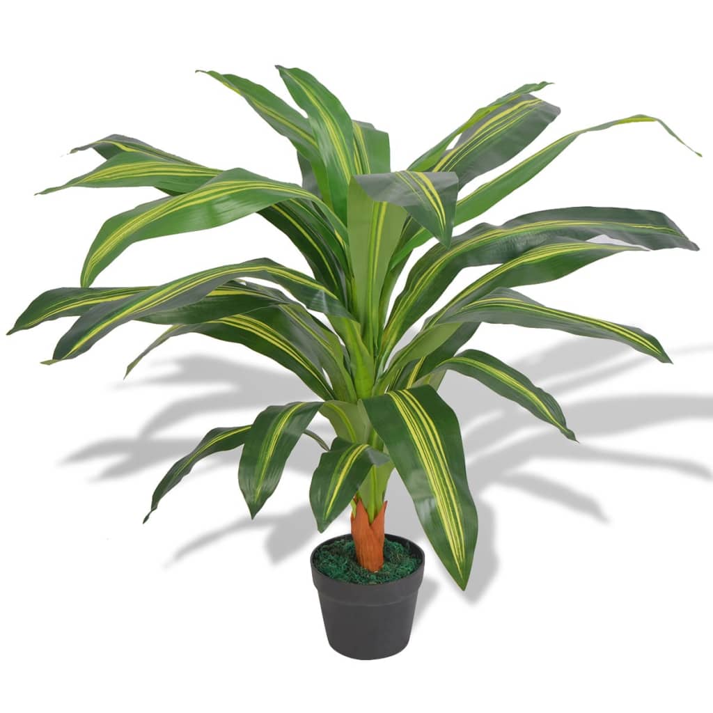 vidaXL Planta dracena artificial com vaso 90 cm verde