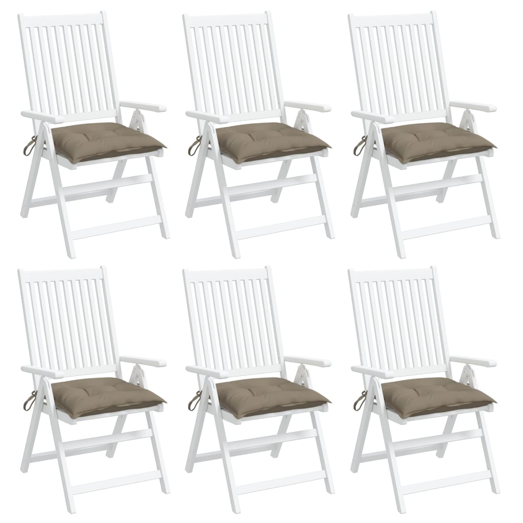 vidaXL Almofadões de cadeira 6 pcs tecido oxford cinza-acastanhado