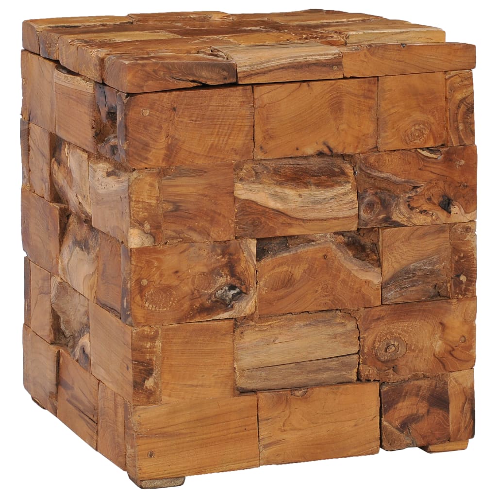 vidaXL Banco de arrumação madeira de teca maciça