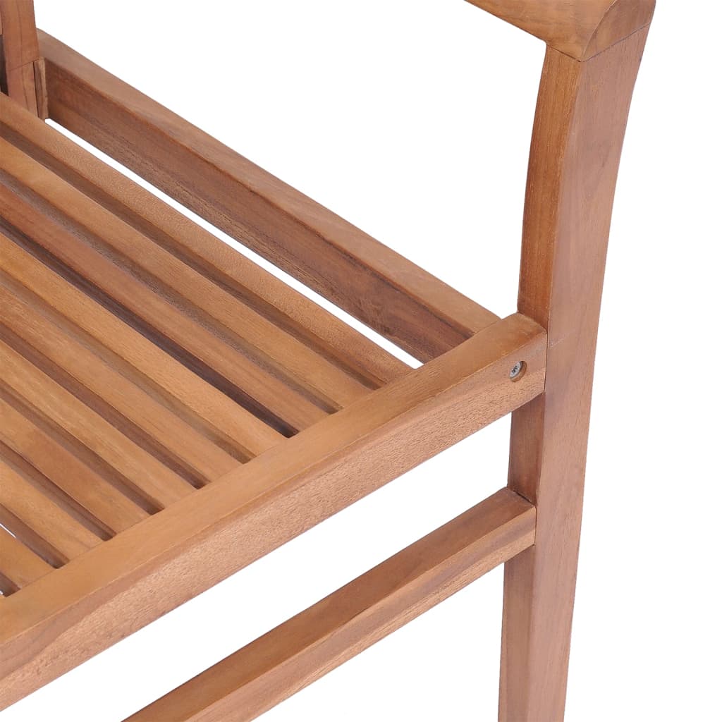 vidaXL Cadeiras de jantar empilháveis 6 pcs madeira de teca maciça