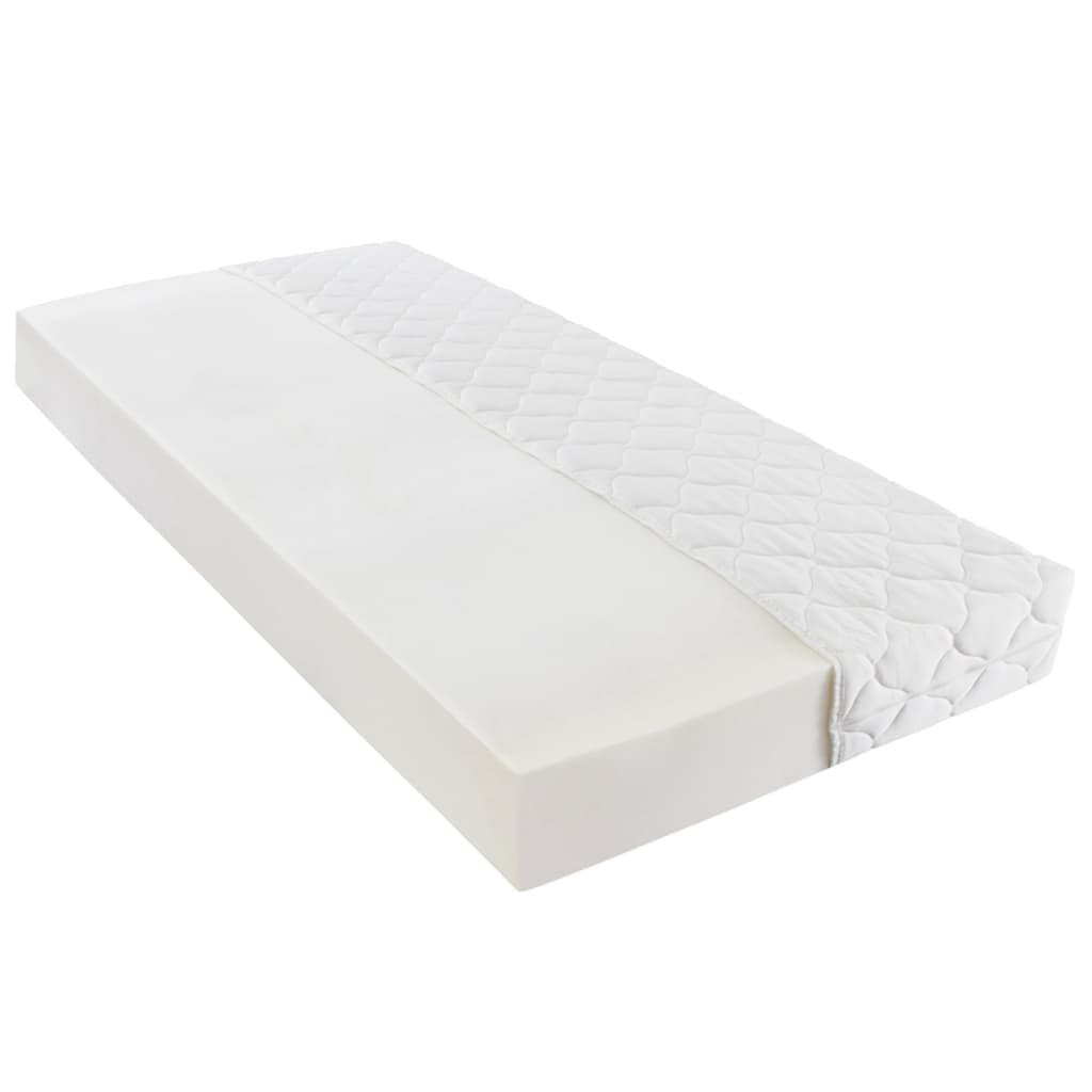 vidaXL Cama com colchão 160x200 cm couro artificial branco