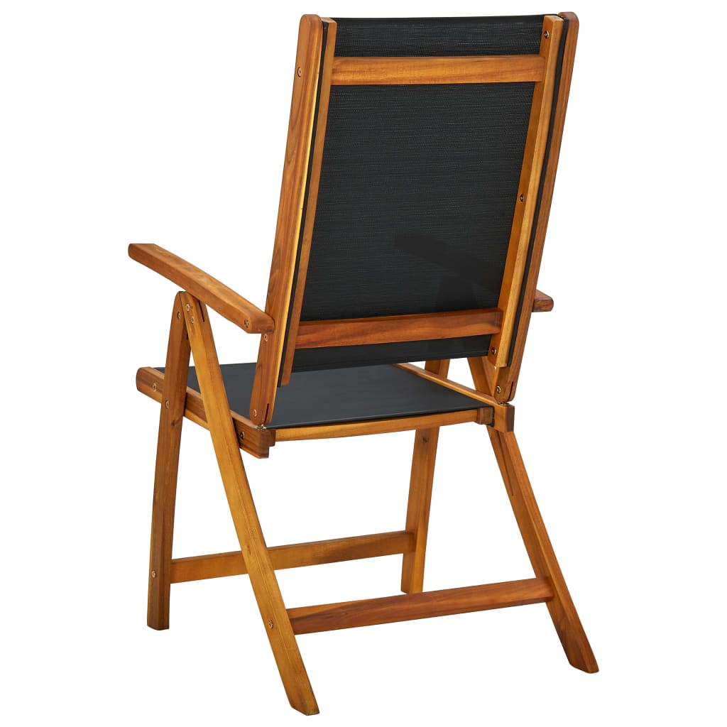 vidaXL Cadeiras de jardim dobráveis 4 pcs acácia maciça e textilene