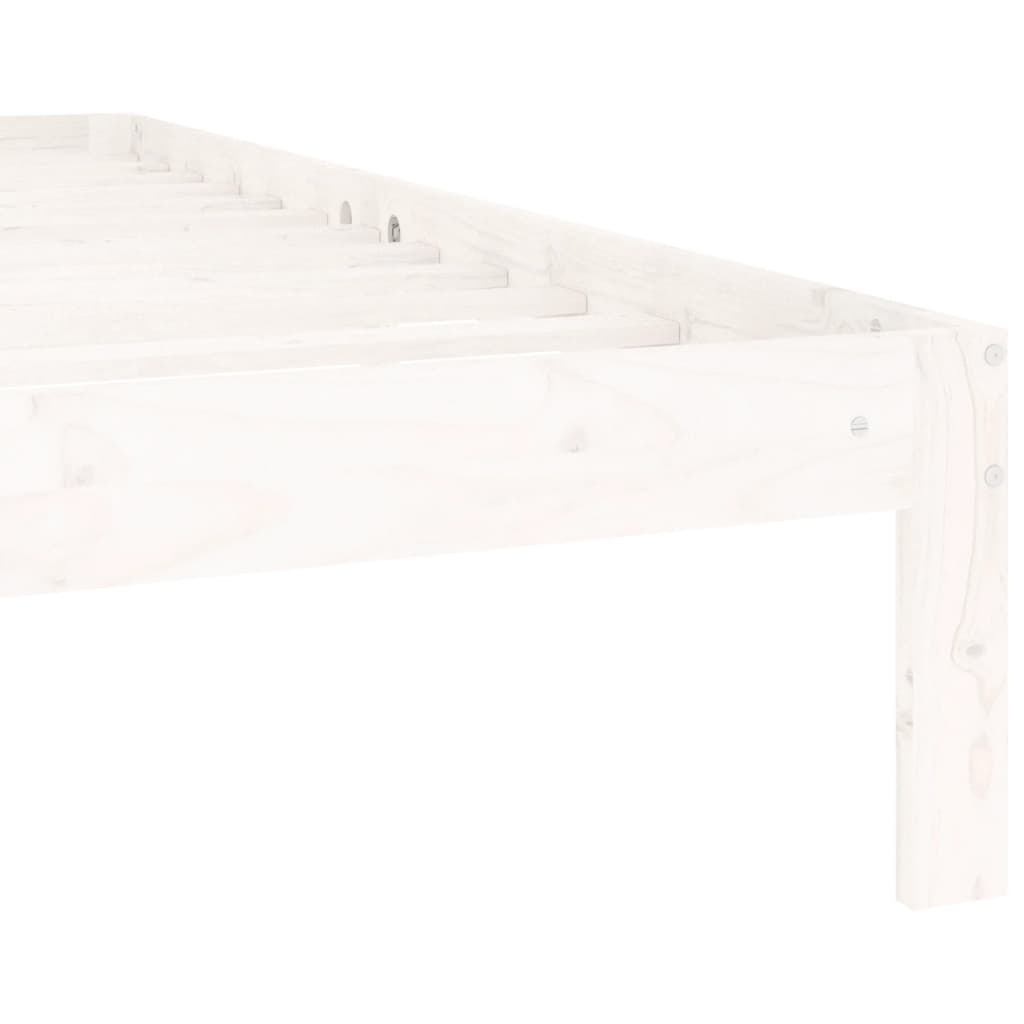 vidaXL Estrutura de cama 140x200 cm pinho maciço branco