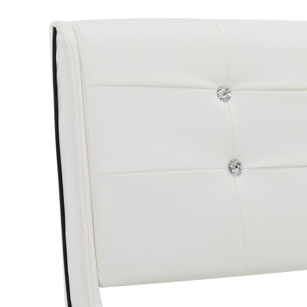 vidaXL Cama com colchão 90x200 cm couro artificial branco