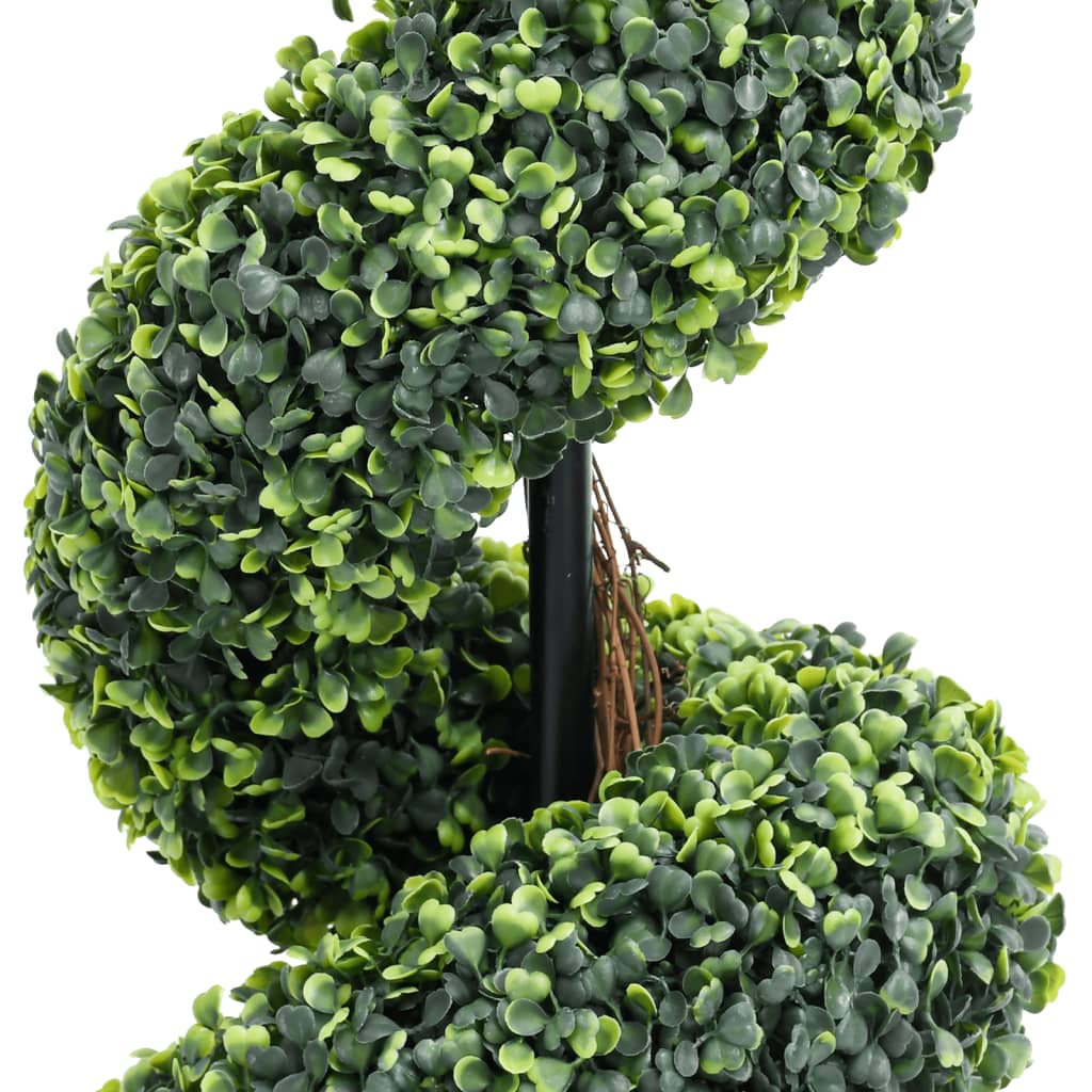 vidaXL Planta artificial buxo em espiral com vaso 59 cm verde