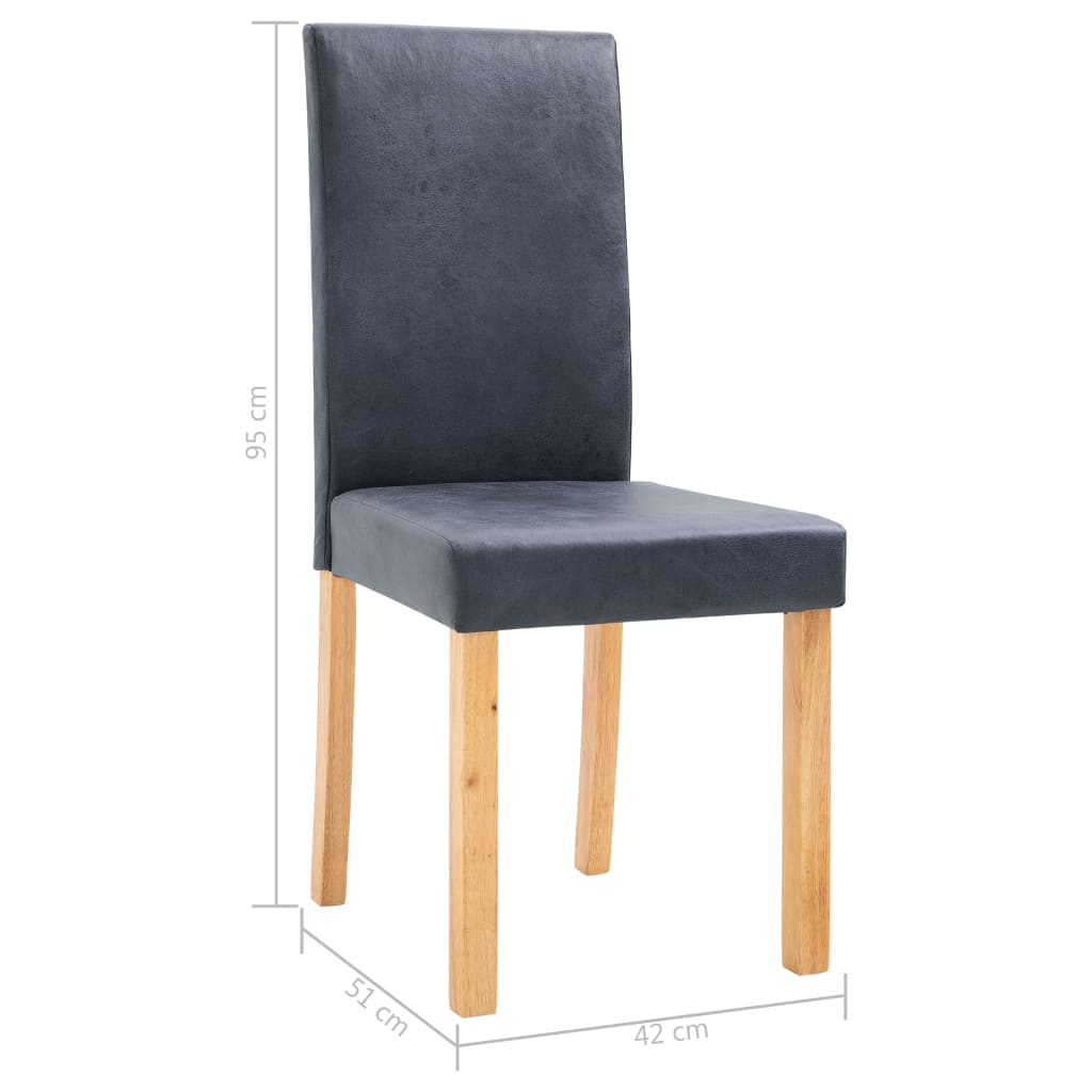 vidaXL Cadeiras de jantar 4 pcs camurça artificial cinzento