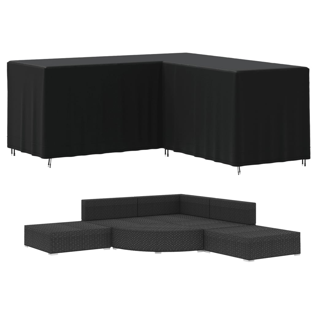 vidaXL Capas para sofá em L 2 pcs 215x215x80 cm tecido oxford 420D