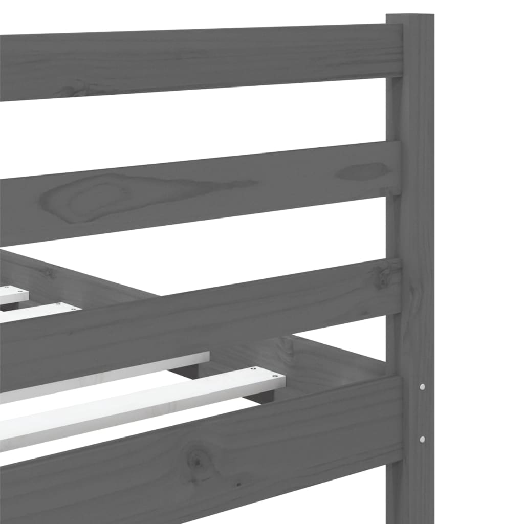 vidaXL Estrutura de cama solteiro 90x190 cm madeira maciça cinzento