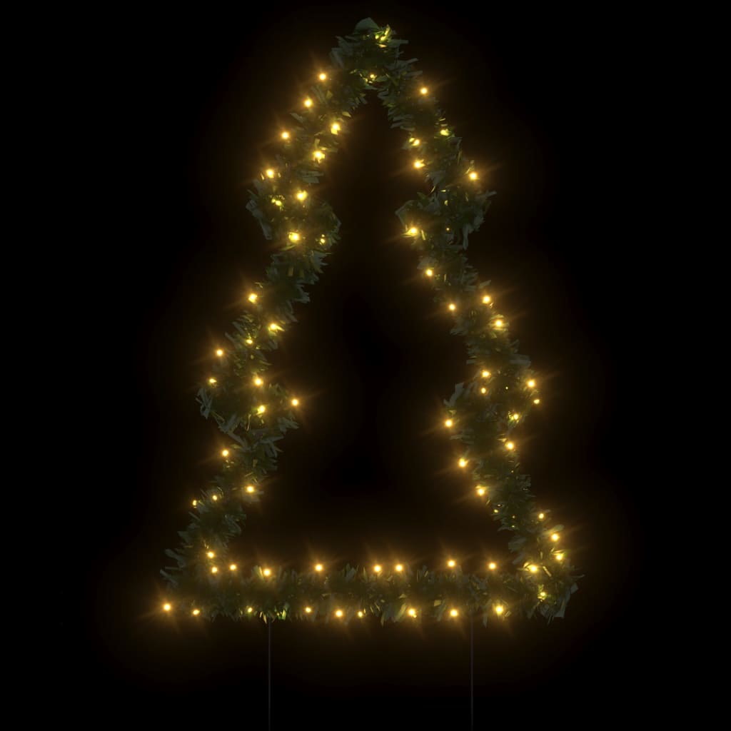 vidaXL Decoração árvore de Natal c/ luz e estacas 80 luzes LED 60 cm