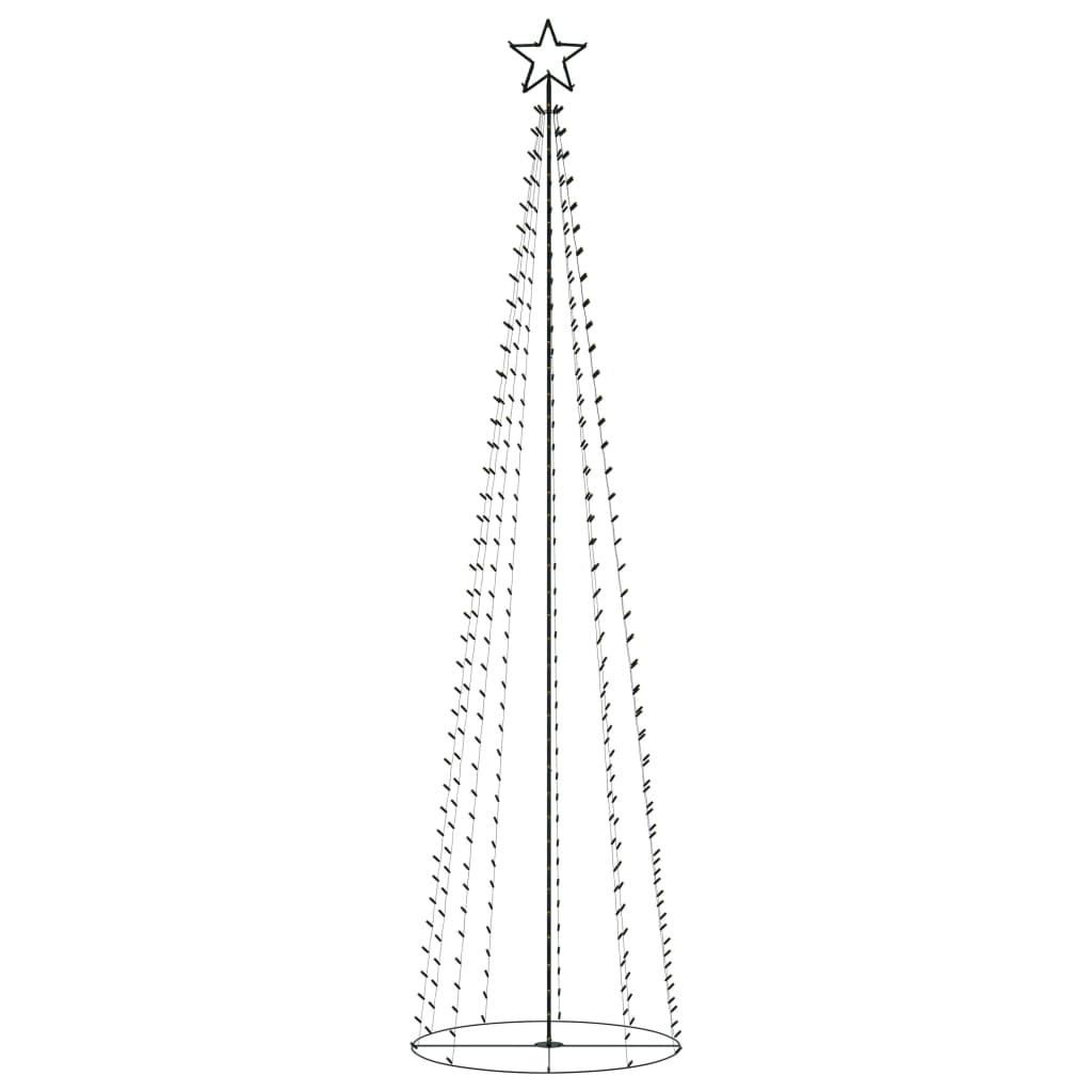 vidaXL Árvore de Natal em cone 400 luzes LED branco quente 100x360 cm