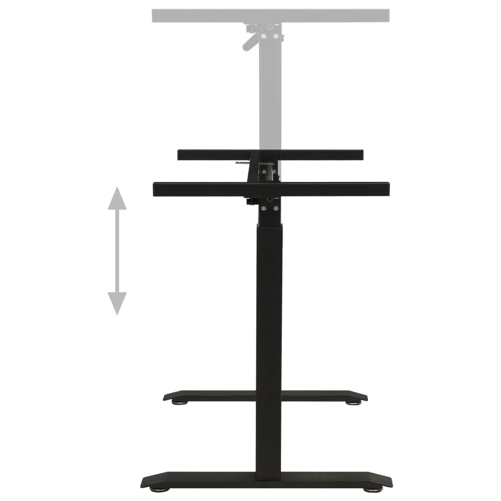 vidaXL Estrutura mesa ajustável em altura com manivela preto