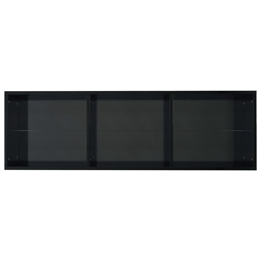 vidaXL Estante/móvel de TV 36x30x114 cm contraplacado preto brilhante