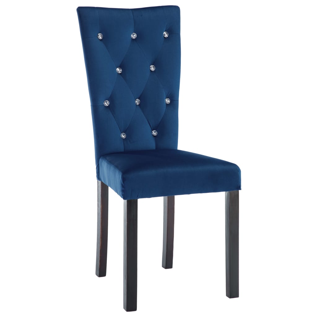 vidaXL Cadeiras de jantar 2 pcs veludo azul-escuro