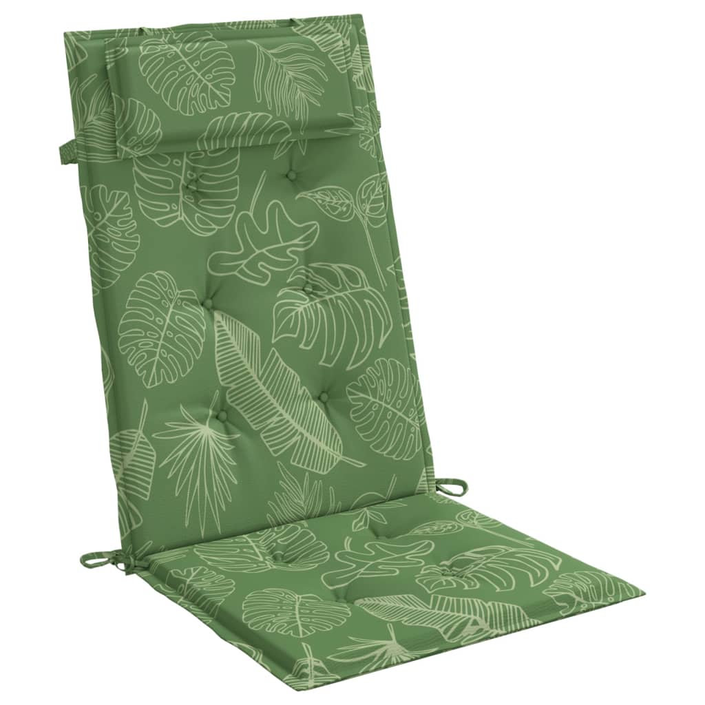 vidaXL Almofadões p/ cadeira encosto alto 4 pcs tecido oxford folhas
