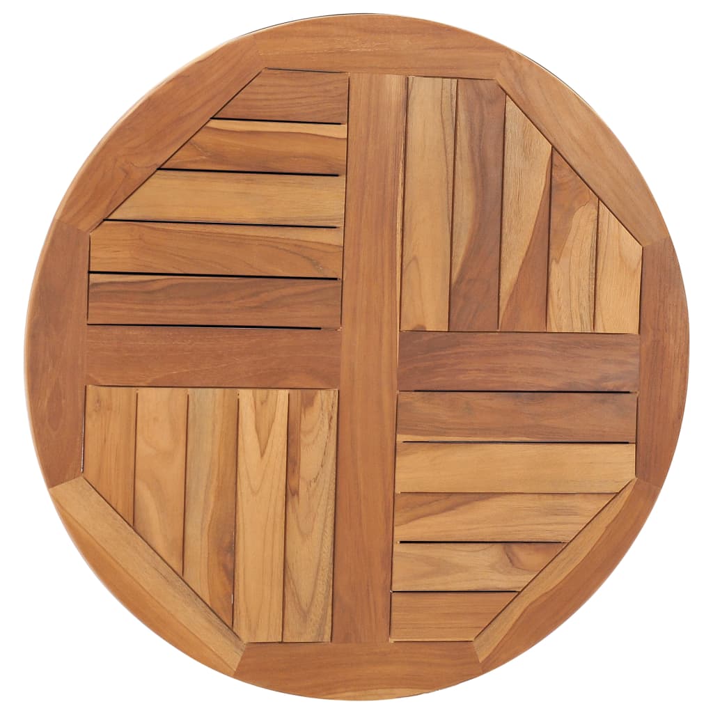 vidaXL Tampo de mesa redondo 2,5 cm 70 cm madeira de teca maciça