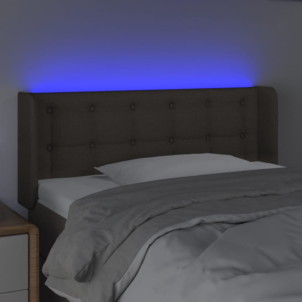 vidaXL Cabeceira de cama c/ luzes LED 103x16x78/88cm cinza-acastanhado