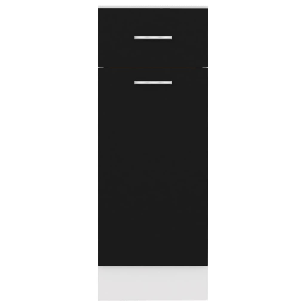 vidaXL Armário inferior com gavetas 30x46x81,5 cm contraplacado preto