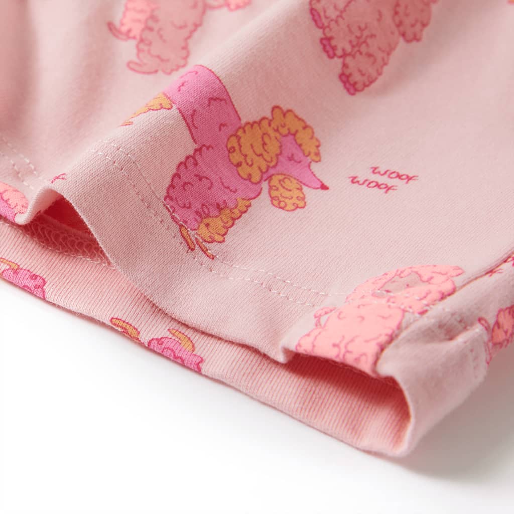 Pijama de manga curta para criança rosa-claro 92
