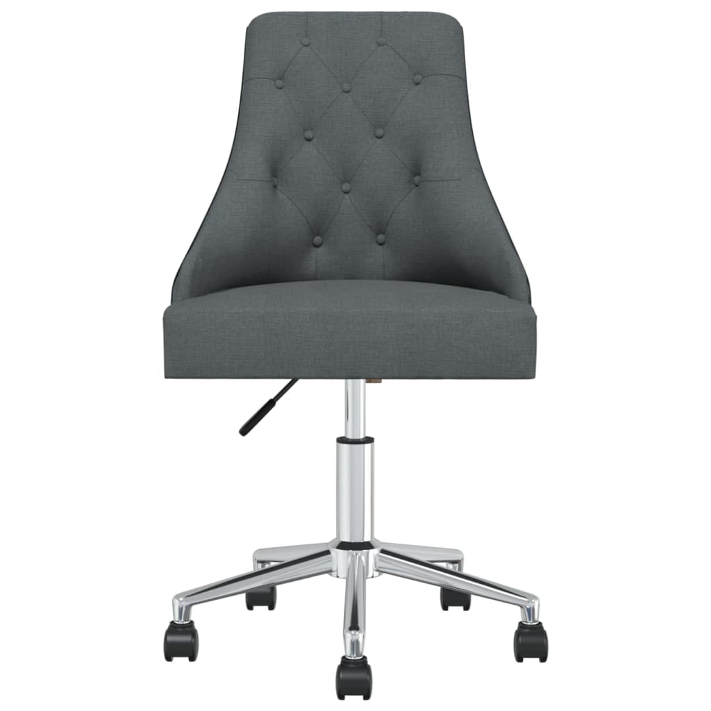vidaXL Cadeira de escritório giratória tecido cinzento-escuro