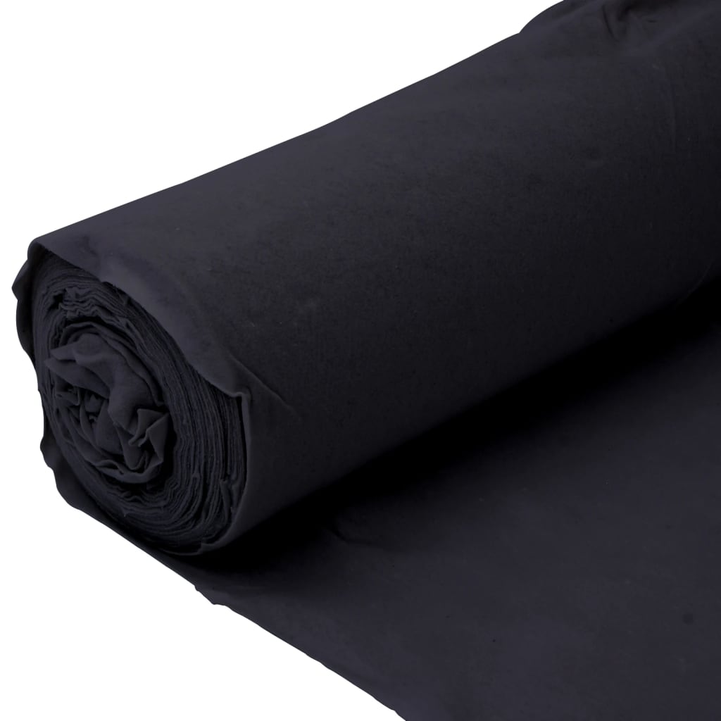 vidaXL Membrana de geotêxtil 1x50 m fibra de poliéster preto
