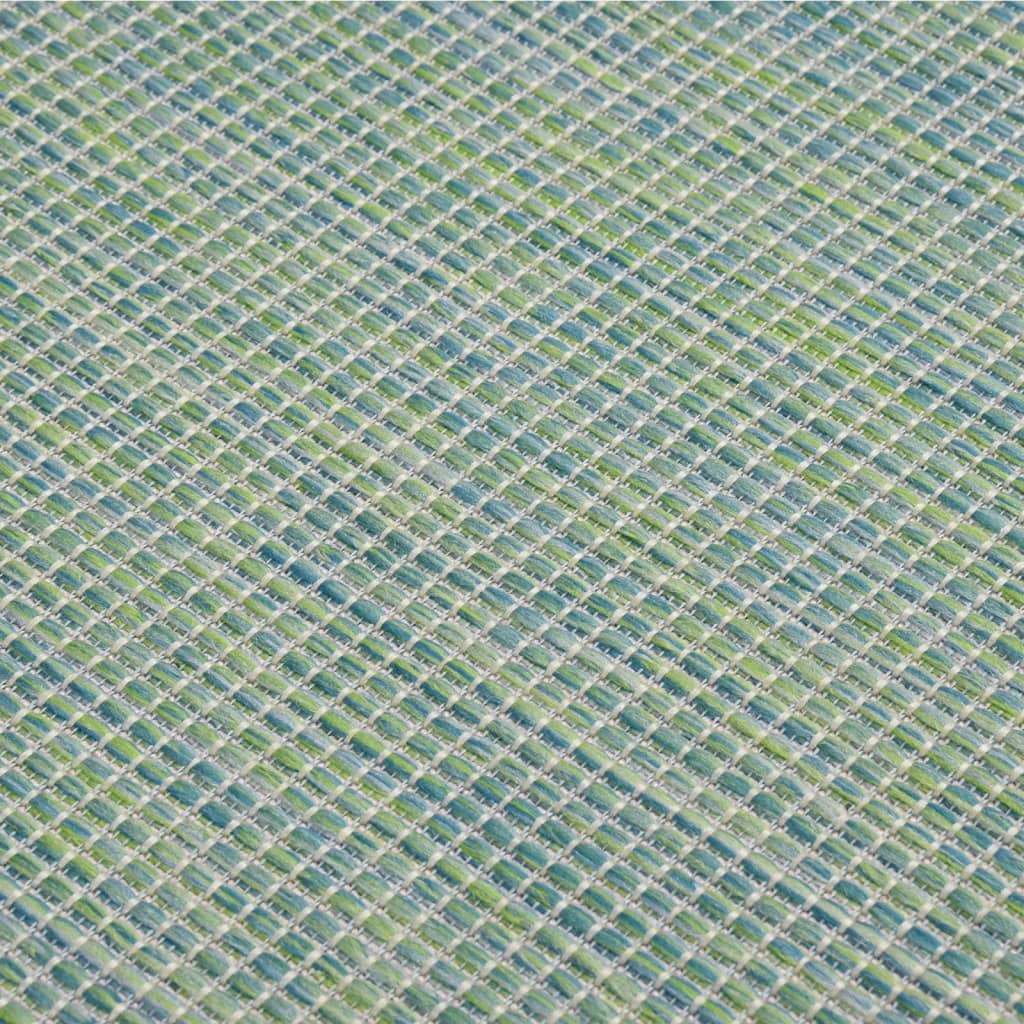 vidaXL Tapete de tecido plano para exterior 120x170 cm turquesa