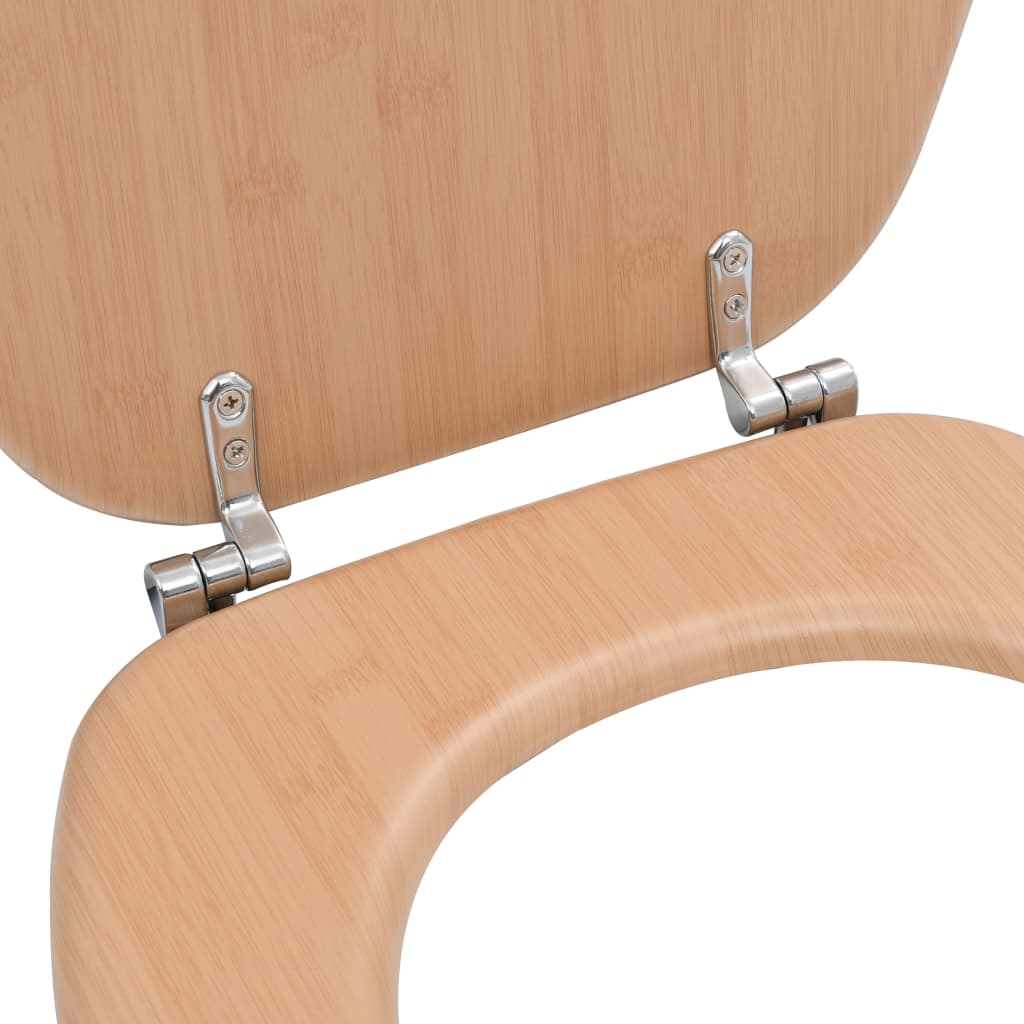 vidaXL Assentos de sanita 2 pcs com tampas MDF design bambu
