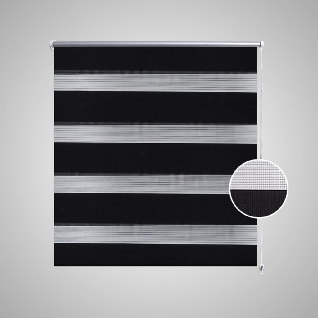 Estore de rolo 50 x 100 cm, linhas de zebra / Preto