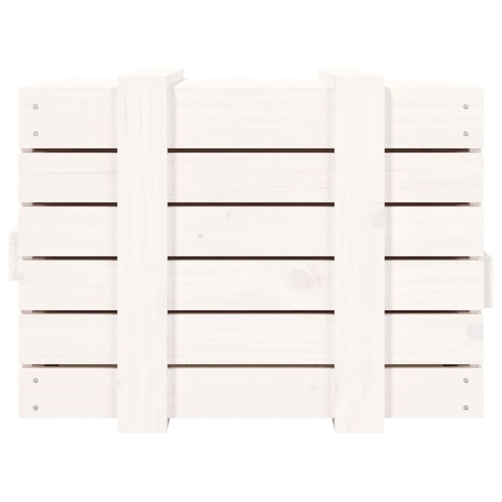vidaXL Caixa de arrumação 58x40,5x42 madeira de pinho maciça branco