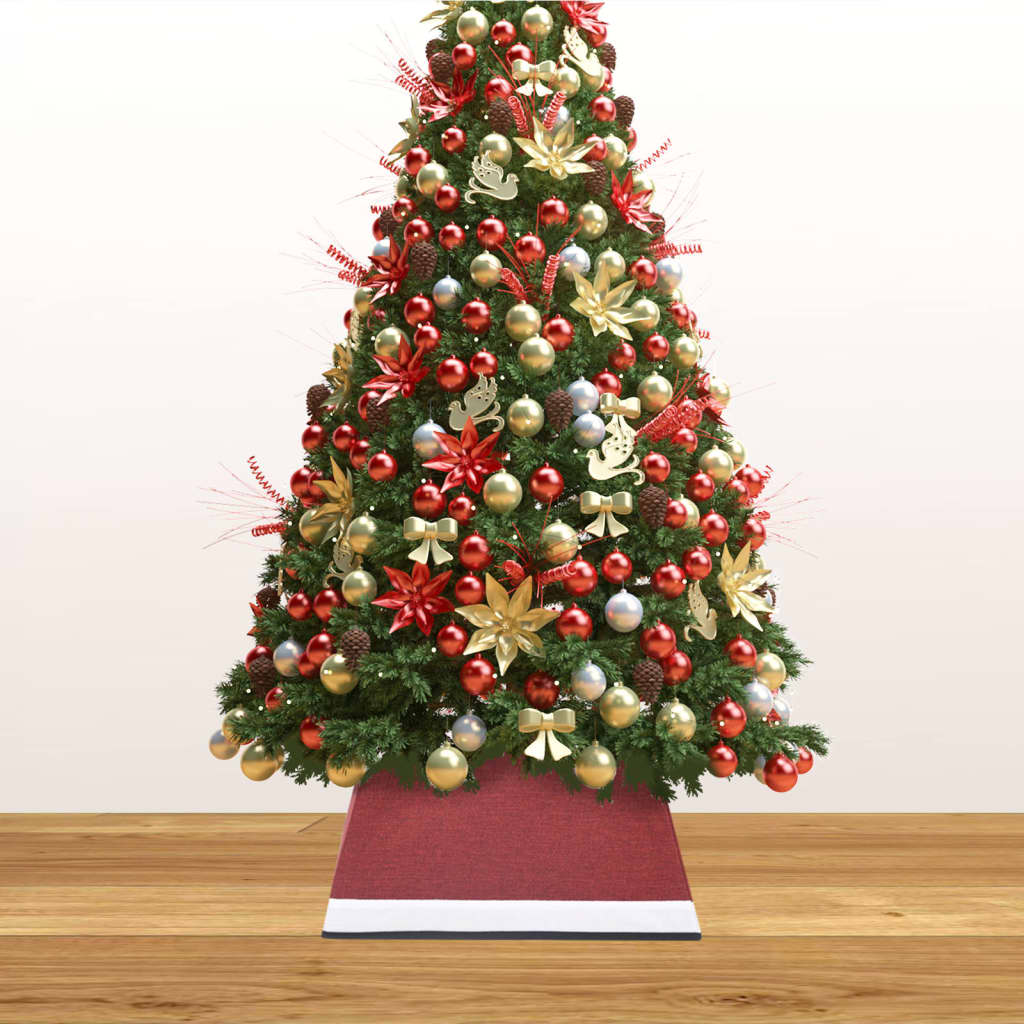 vidaXL Saia para árvore de Natal 48x48x25 cm vermelho e branco