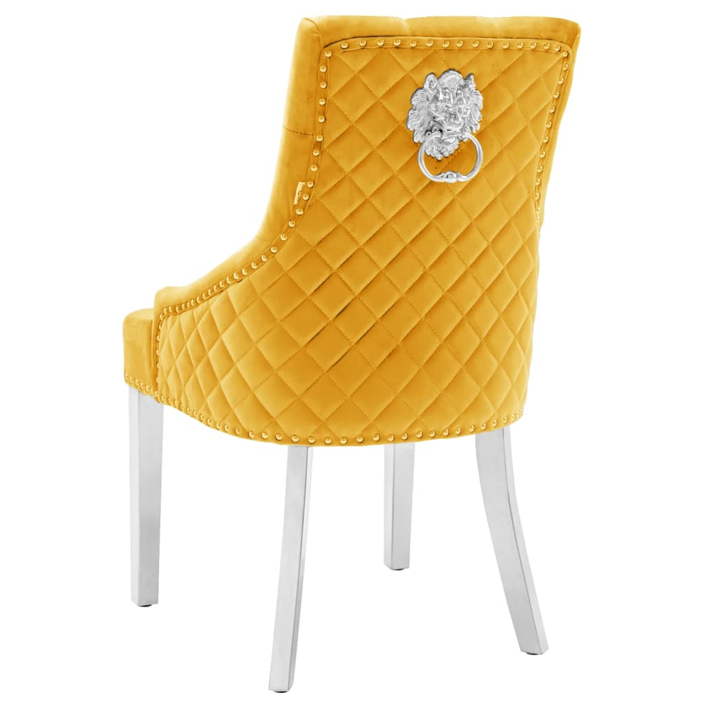 vidaXL Cadeira de jantar veludo amarelo