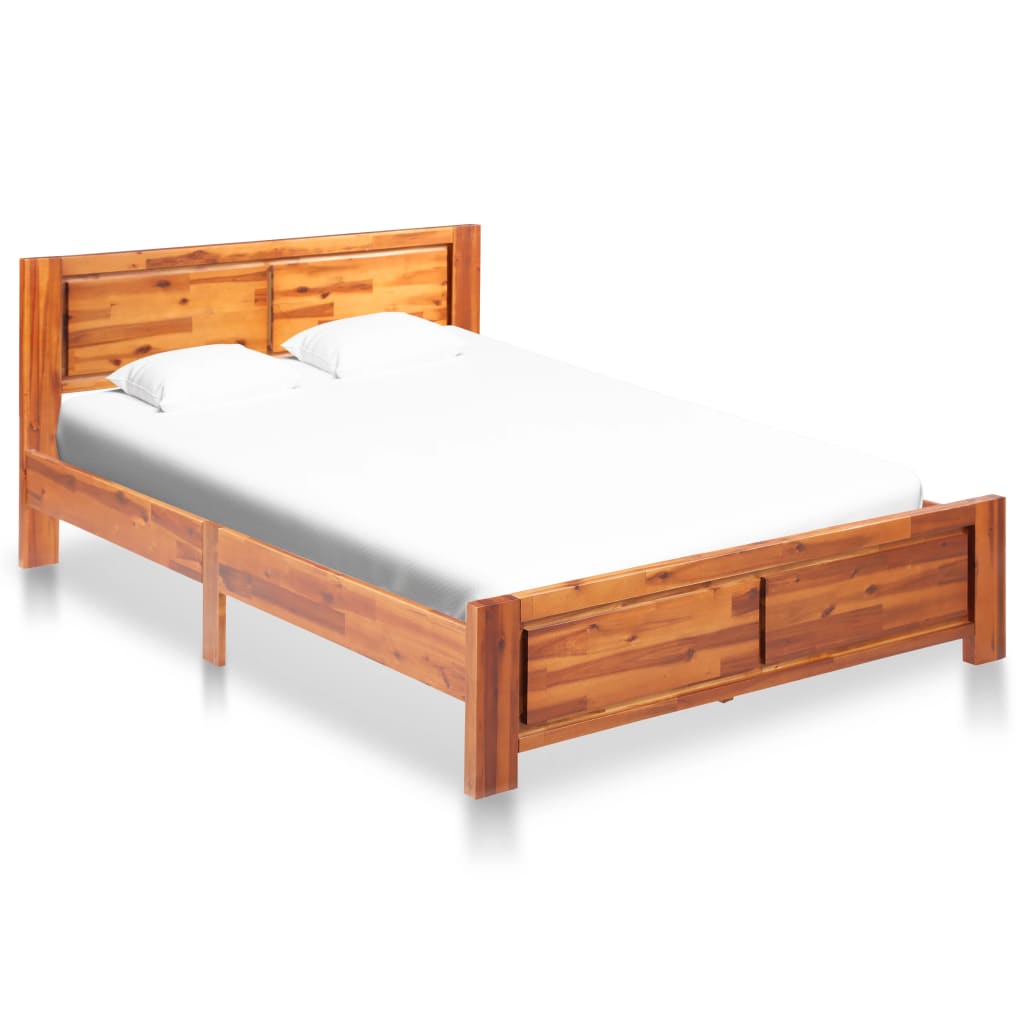 vidaXL Estrutura cama c/ 2 mesas de cabeceira acácia maciça 140x200cm